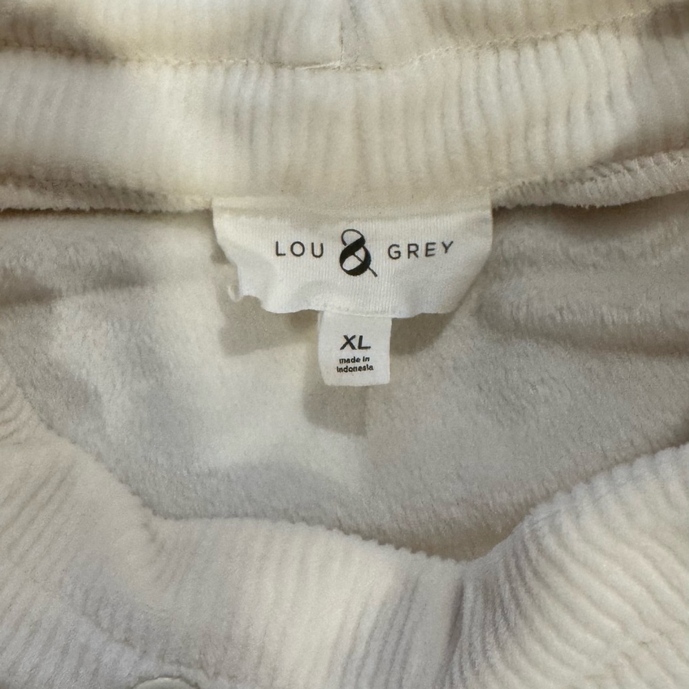 Lou & Grey Ribbed Velour Drawstring Neck Sweatshirt - Picture 6 of 7